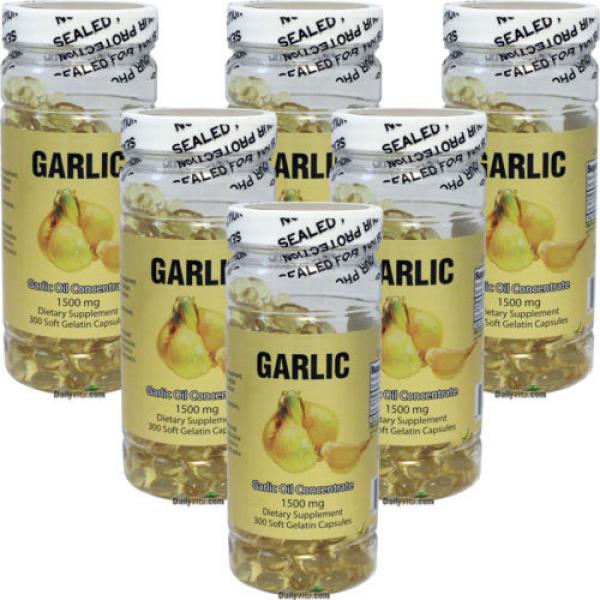 6 x Garlic Oil 3 MG 500:1 Concentrate = 1500 mg 300 Capsules FRESH Made In USA #1 image